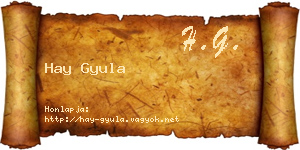 Hay Gyula névjegykártya