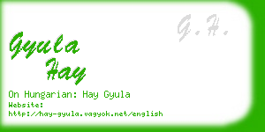 gyula hay business card
